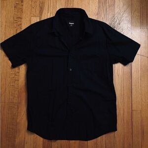 RSQ Black Short Sleeve Button Down Shirt Size L With Front Pocket